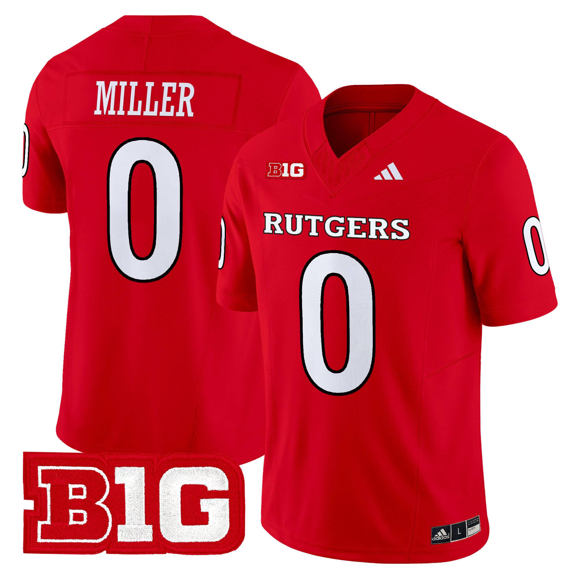 Men Rutgers Scarlet Knights #0 Miller Red 2024 Vapor Limited NCAA Jersey style 1